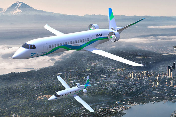 Futuristic Electric Travel Planes